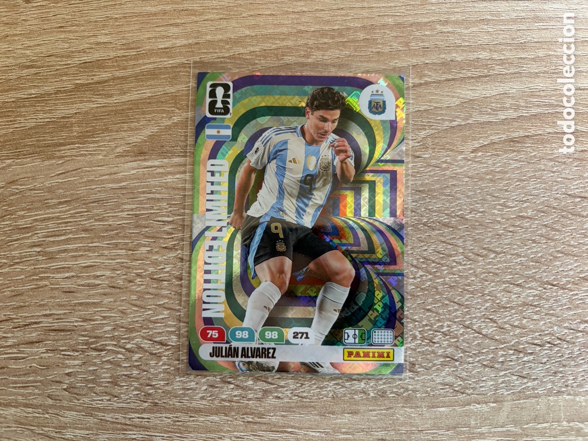 Football Stickers: JULI&Aacute;N &Aacute;LVAREZ LIMITED EDITION ADRENALYN FIFA WORLD CUP MUNDIAL 2026 26 ARGENTINA