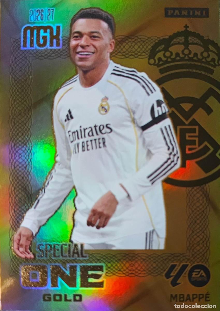 Cromos de f&uacute;tbol: Kylian Mbappe - Real Madrid - SPECIAL ONE GOLD - PANINI Megacracks MGK 2026 2027 26 27