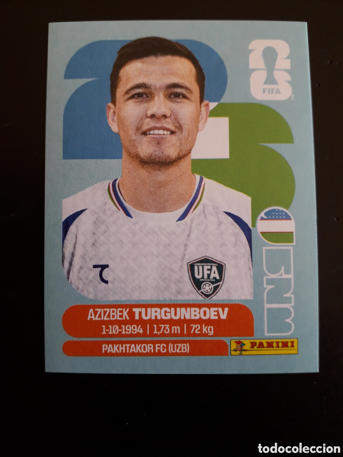 Cromos de f&uacute;tbol: TURGUNBOEV UZBEKISTAN UZB 14 MUNDIAL F&Uacute;TBOL 2026 FIFA WORLD CUP PANINI SIN PEGAR PEDIDO M&Iacute;NIMO 3&euro;