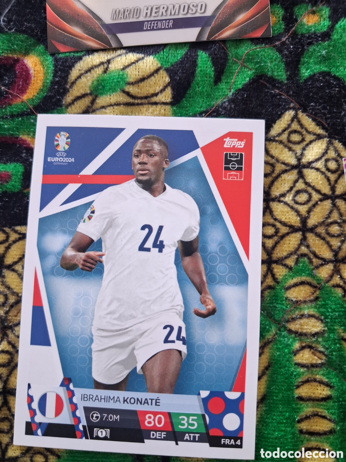 Fu&szlig;ball-Sticker: FRA 4 IBRAHIMA KONATE FRANCIA FICHAS ALBUM TOPPS UEFA EURO 2024 MATCH ATTAX