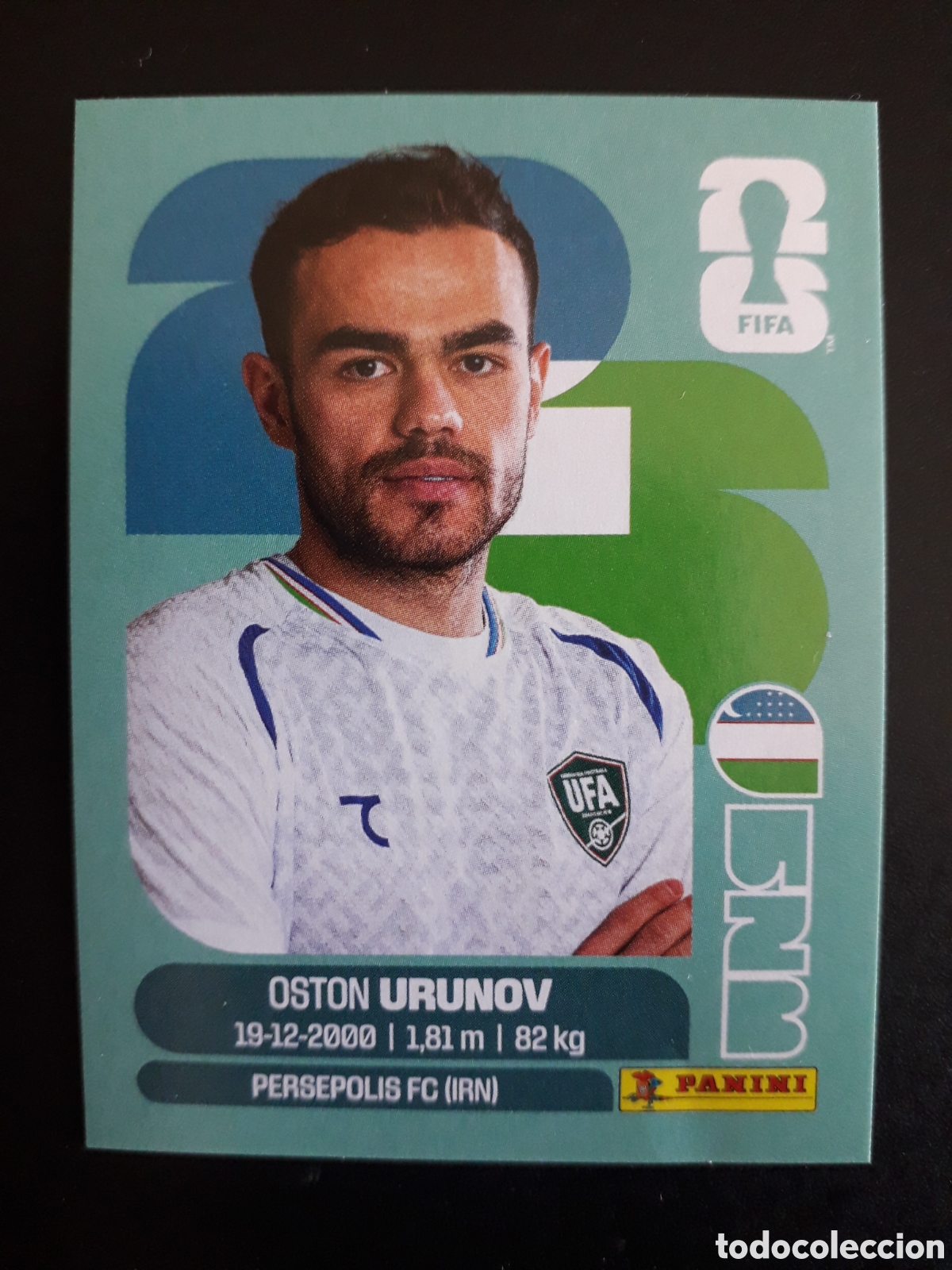 Fu&szlig;ball-Sticker: URUNOV UZBEKISTAN UZB 17 MUNDIAL F&Uacute;TBOL 2026 FIFA WORLD CUP PANINI SIN PEGAR PEDIDO M&Iacute;NIMO 3&euro;.