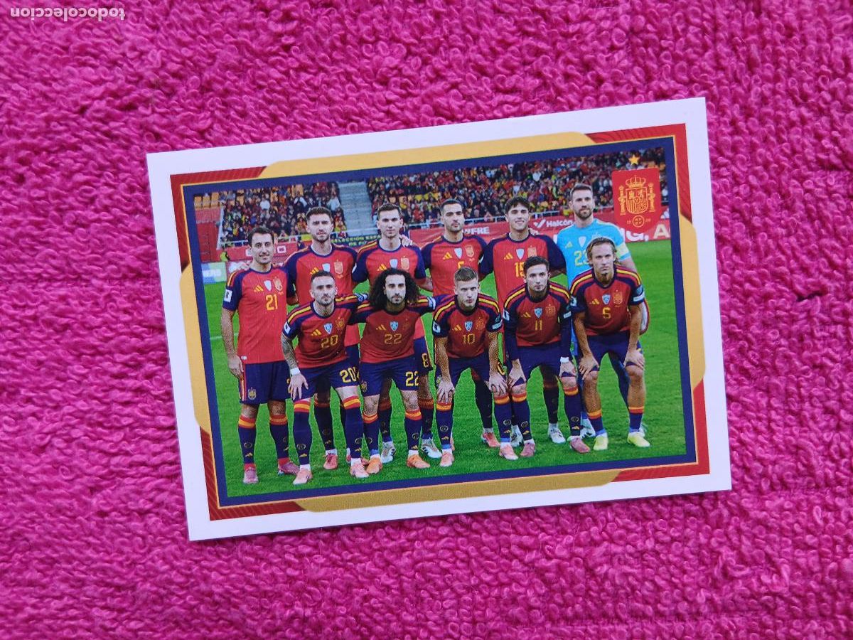 Cromos de f&uacute;tbol: espa&ntilde;a 2026 4 alineaci&oacute;n selecci&oacute;n espa&ntilde;ola panini carrefour family mundial de futbol (D)