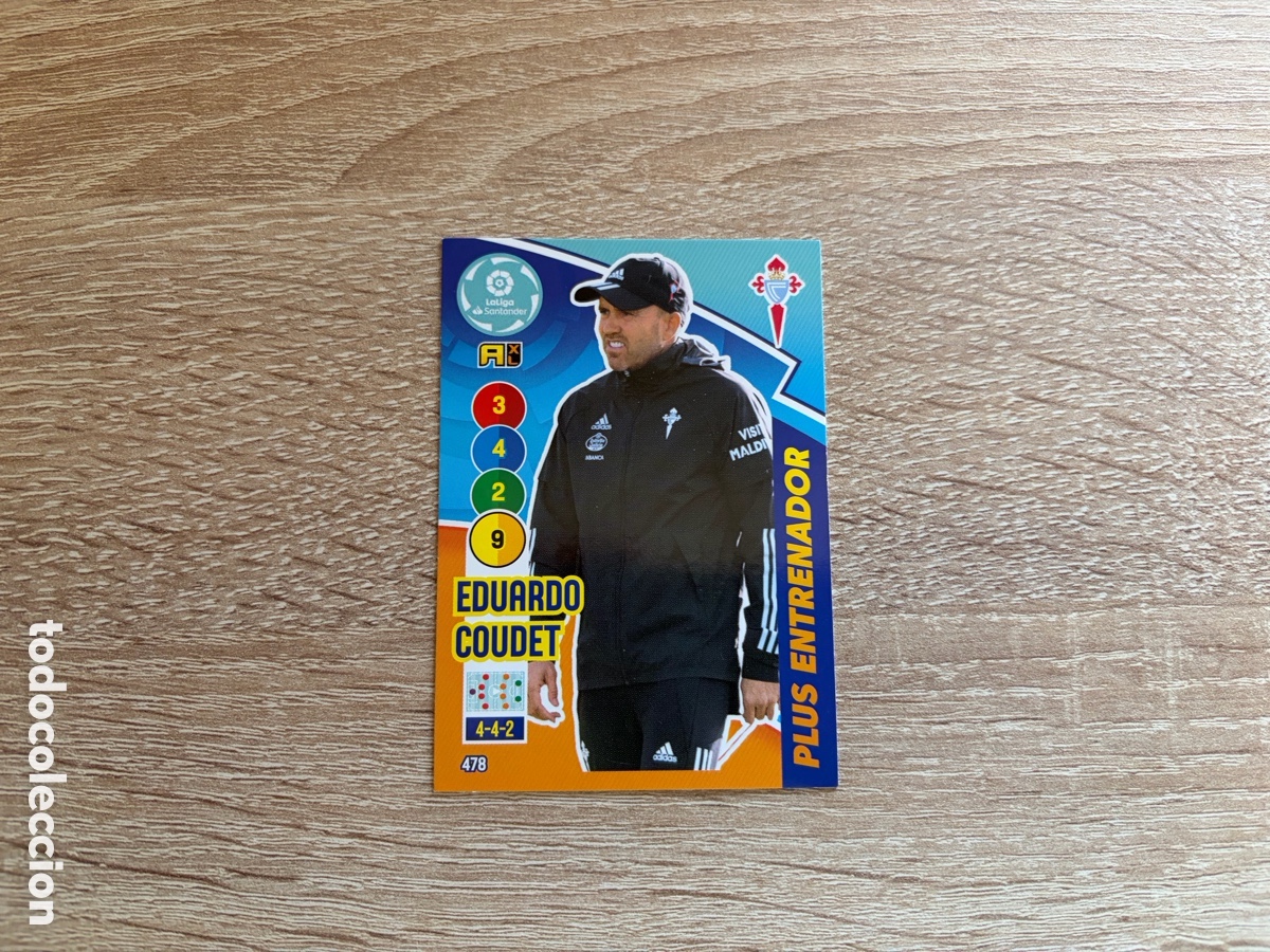 Fu&szlig;ball-Sticker: 478 EDUARDO COUDET PLUS ENTRENADOR ADRENALYN XL 2020 2021 20 21 CELTA DE VIGO