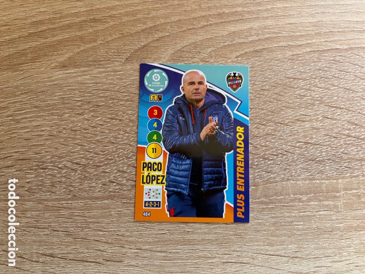 Football Stickers: 484 PACO L&Oacute;PEZ PLUS ENTRENADOR ADRENALYN XL 2020 2021 20 21 LEVANTE