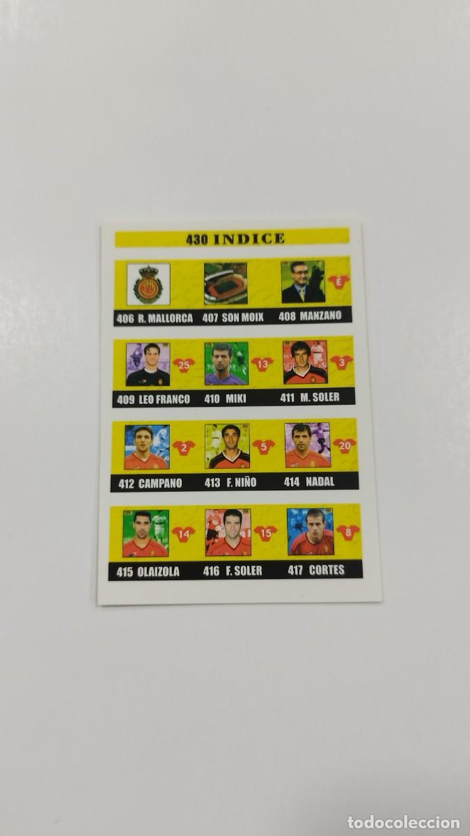 Fu&szlig;ball-Sticker: LAS FICHAS DE LA LIGA 2003 - INDICE - R.C.D. MALLORCA