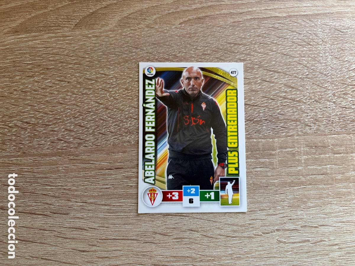 Cromos de f&uacute;tbol: 477 ABELARDO FERN&Aacute;NDEZ PLUS ENTRENADOR ADRENALYN XL 2015 2016 15 16 SPORTING DE GIJ&Oacute;N