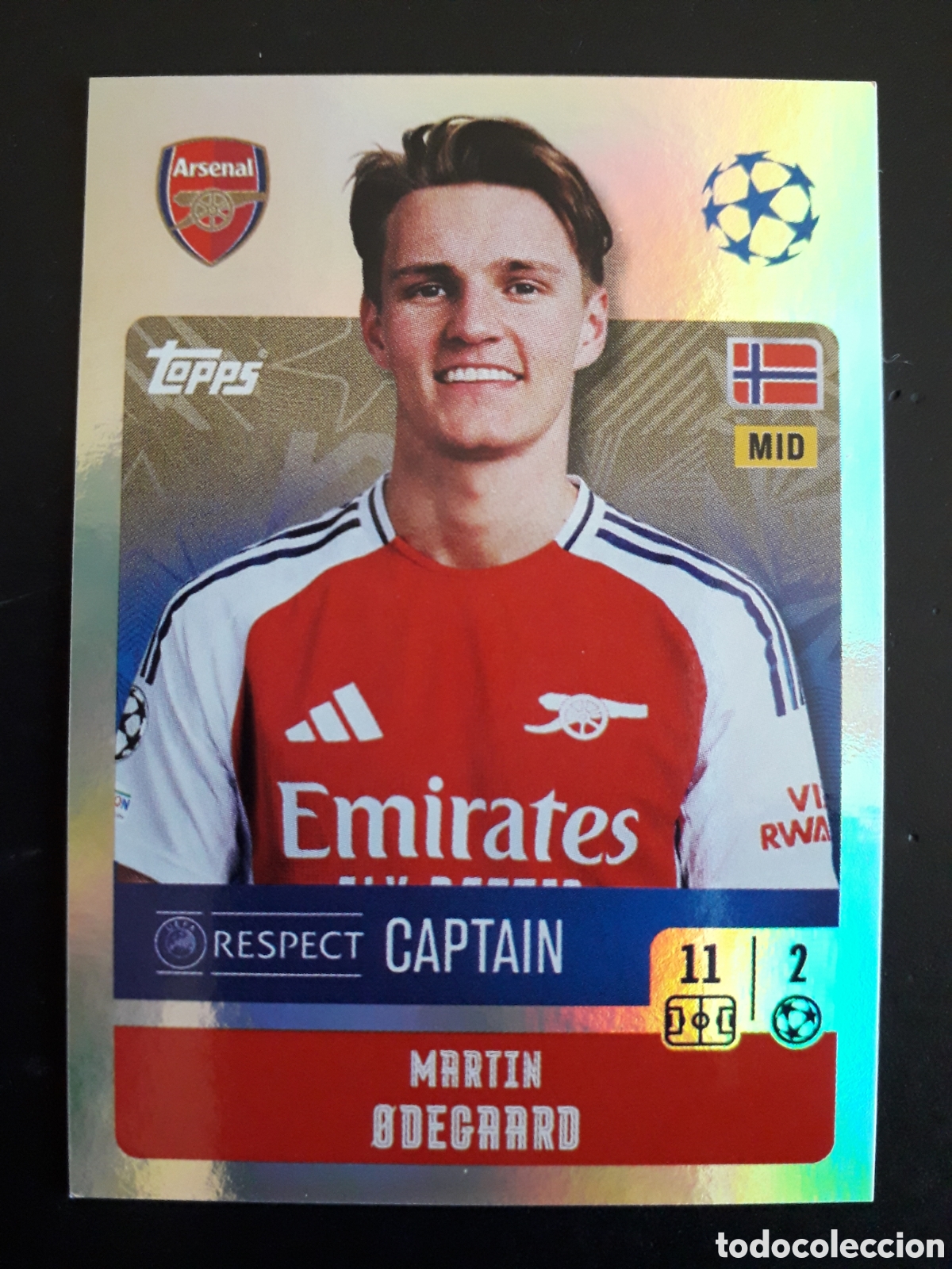 Cromos de f&uacute;tbol: &Oslash;DEGAARD ARSENAL N&deg; 41 UEFA CHAMPIONS LEAGUE SEASON TOPPS 24 25 2024 2025 PEDIDO M&Iacute;NIMO 3&euro;