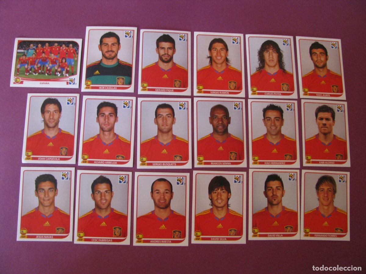 Cromos de f&uacute;tbol: LOTE DE 18 CROMOS DEL MUNDIAL 2010 PANINI. SELECCION DE ESPA&Ntilde;A