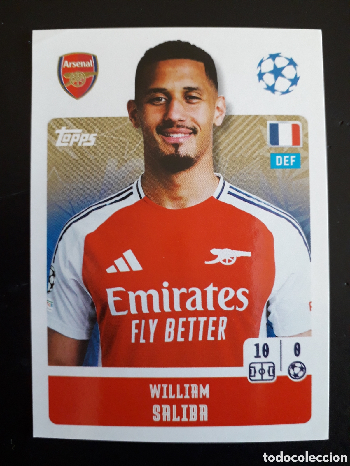 Cromos de f&uacute;tbol: SALIBA ARSENAL N&deg; 43 UEFA CHAMPIONS LEAGUE SEASON TOPPS 24 25 2024 2025 PEDIDO M&Iacute;NIMO 3&euro;