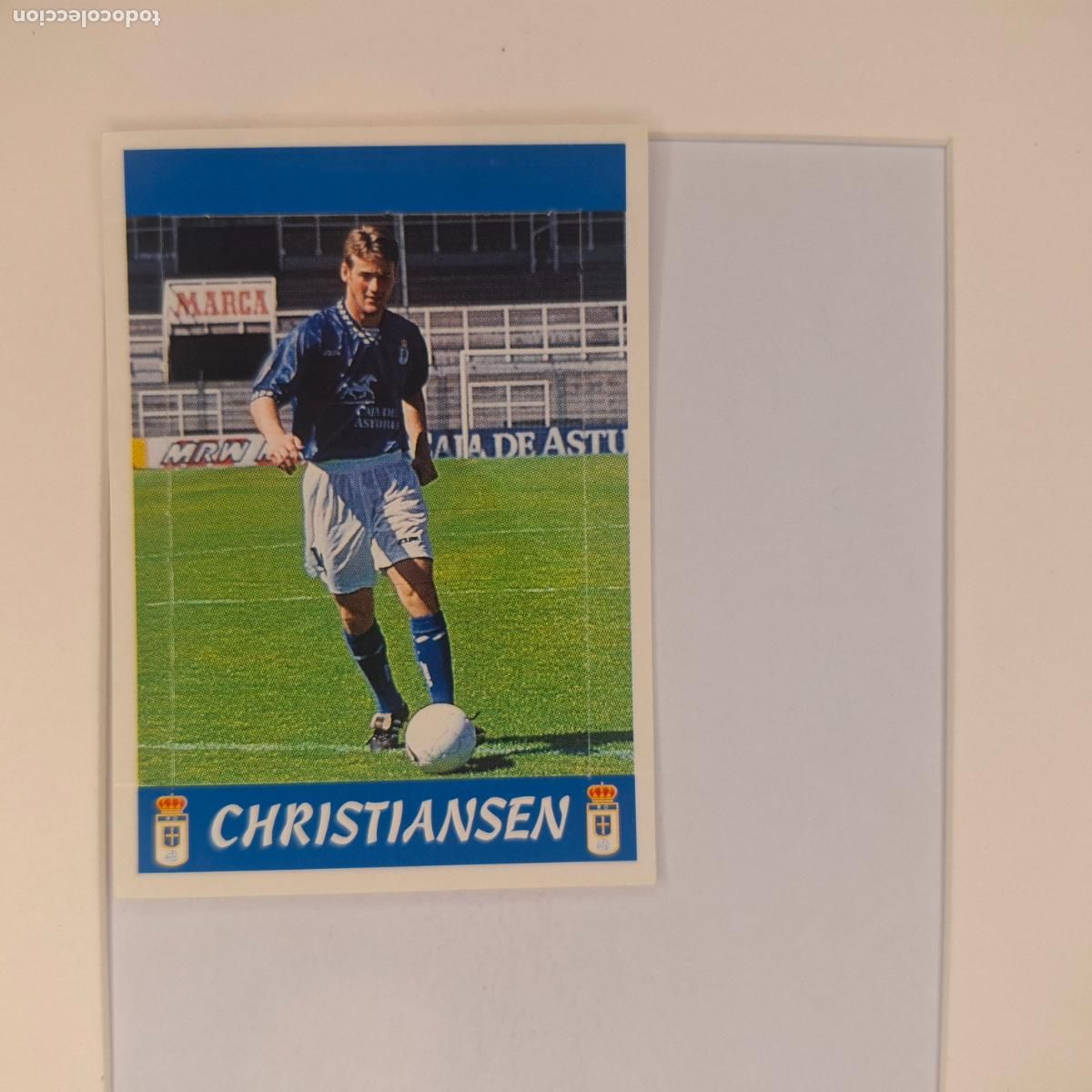 Cromos de f&uacute;tbol: CROMO DE F&Uacute;TBOL. THOMAS CHRISTIANSEN. REAL OVIEDO. LIGA 97/98. N&ordm; POP UP. PANINI.