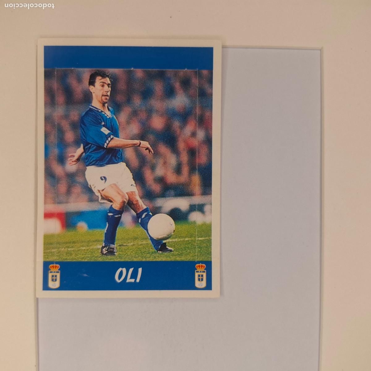 Cromos de f&uacute;tbol: CROMO DE F&Uacute;TBOL. OLI. REAL OVIEDO. LIGA 97/98. POP UP. PANINI.