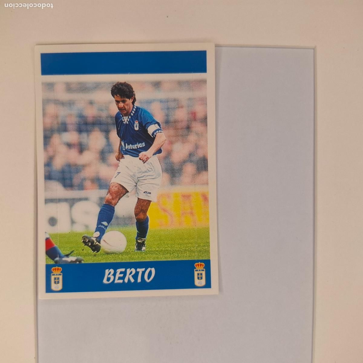 Cromos de f&uacute;tbol: CROMO DE F&Uacute;TBOL. BERTO. REAL OVIEDO. LIGA 97/98. POP UP. PANINI.