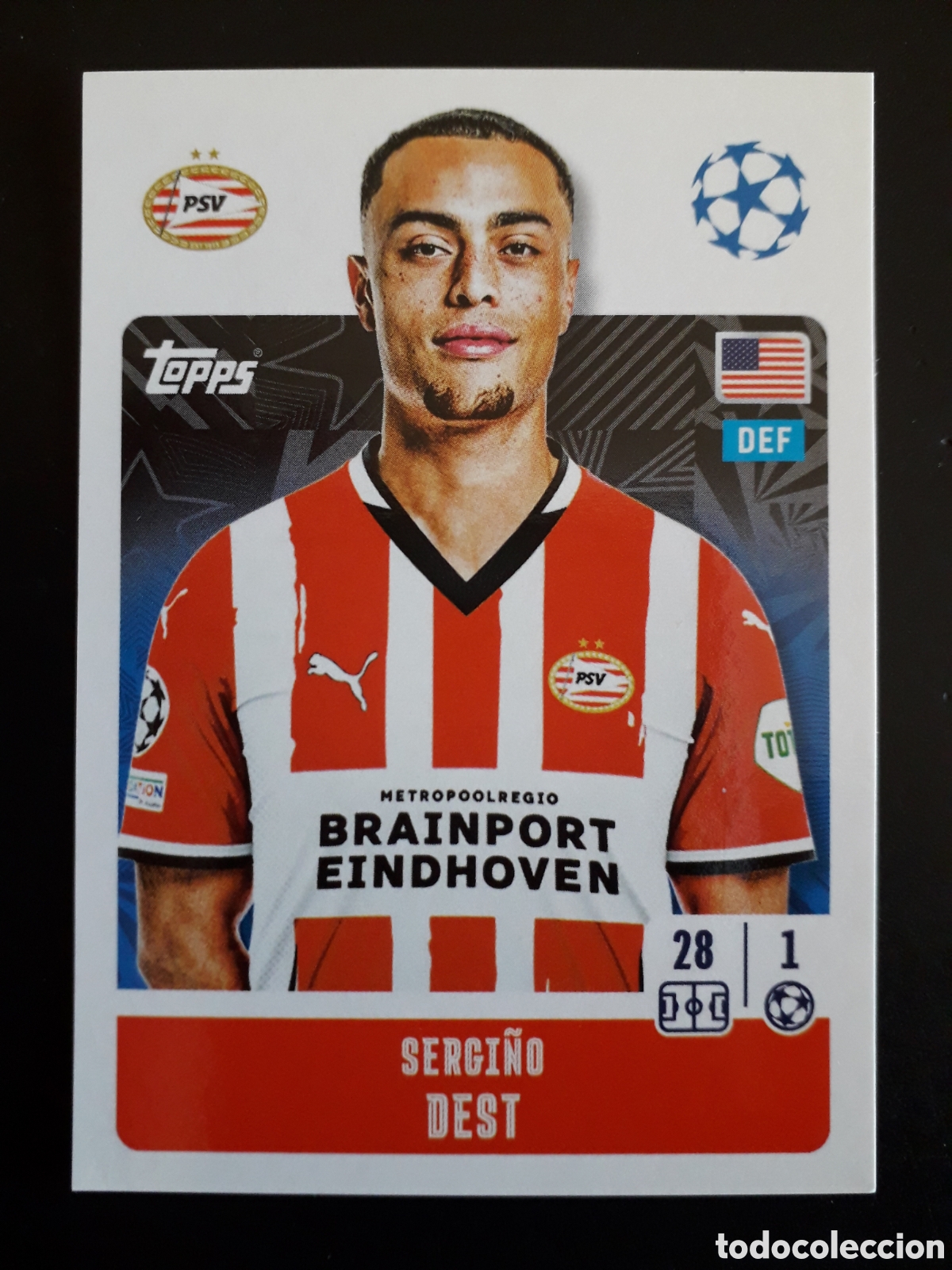 Cromos de f&uacute;tbol: DEST PSV EINDHOVEN N&deg; 300 UEFA CHAMPIONS LEAGUE SEASON TOPPS 24 25 2024 2025 PEDIDO M&Iacute;NIMO 3&euro;