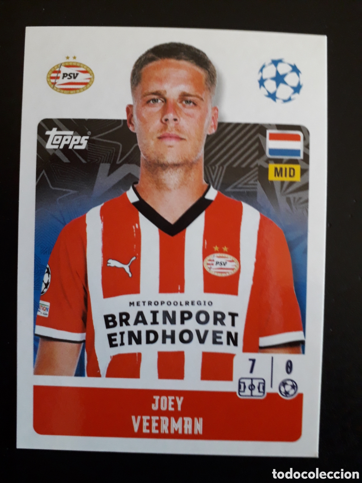 Cromos de f&uacute;tbol: VEERMAN PSV EINDHOVEN N&deg; 301 UEFA CHAMPIONS LEAGUE SEASON TOPPS 24 25 2024 2025 PEDIDO M&Iacute;NIMO 3&euro;