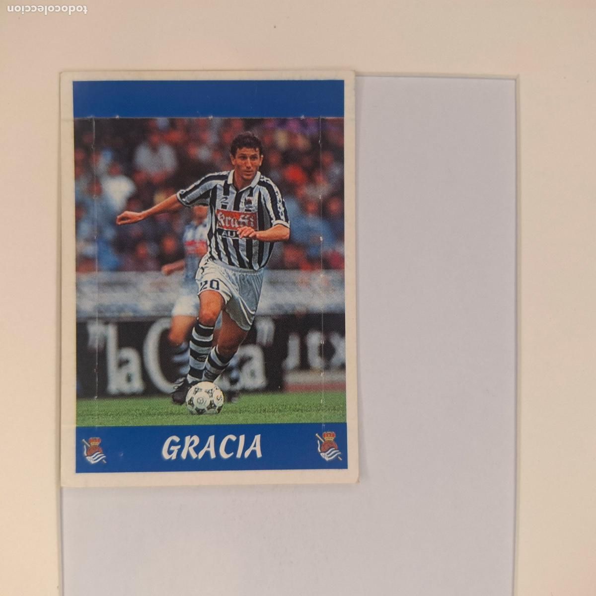 Cromos de f&uacute;tbol: CROMO DE F&Uacute;TBOL. GRACIA. REAL SOCIEDAD. LIGA 97/98. POP UP. PANINI.