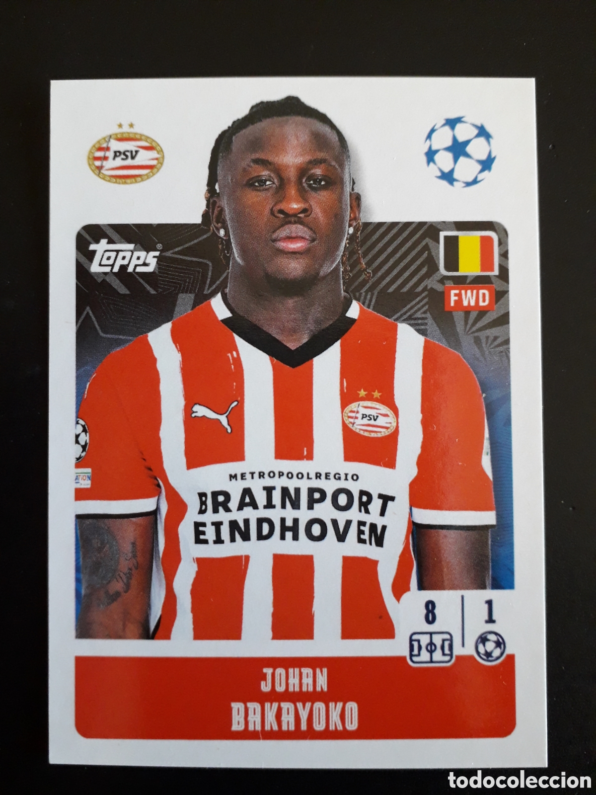 Cromos de f&uacute;tbol: BAKAYOKO PSV EINDHOVEN N&deg; 305 UEFA CHAMPIONS LEAGUE SEASON TOPPS 24 25 2024 2025 PEDIDO M&Iacute;NIMO 3&euro;