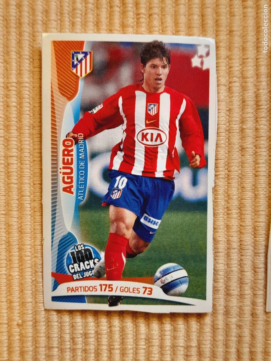 Cromos de f&uacute;tbol: CROMO AGUERO (ATLETICO MADRID) LOS 100 CRACKS DEL JUGON 2005 2014