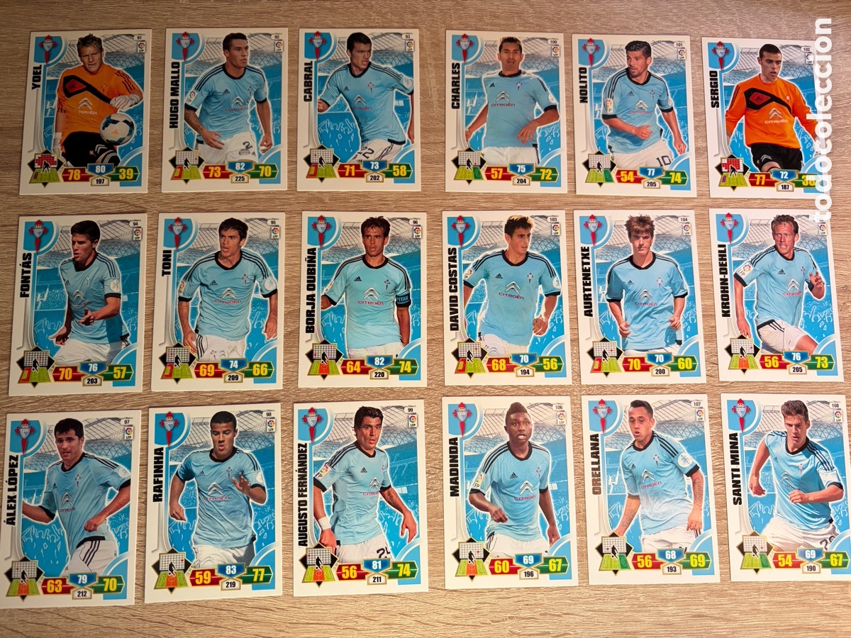 Cromos de f&uacute;tbol: RC CELTA DE VIGO SET COMPLETO ADRENALYN XL 2013 2014 13 14 PANINI