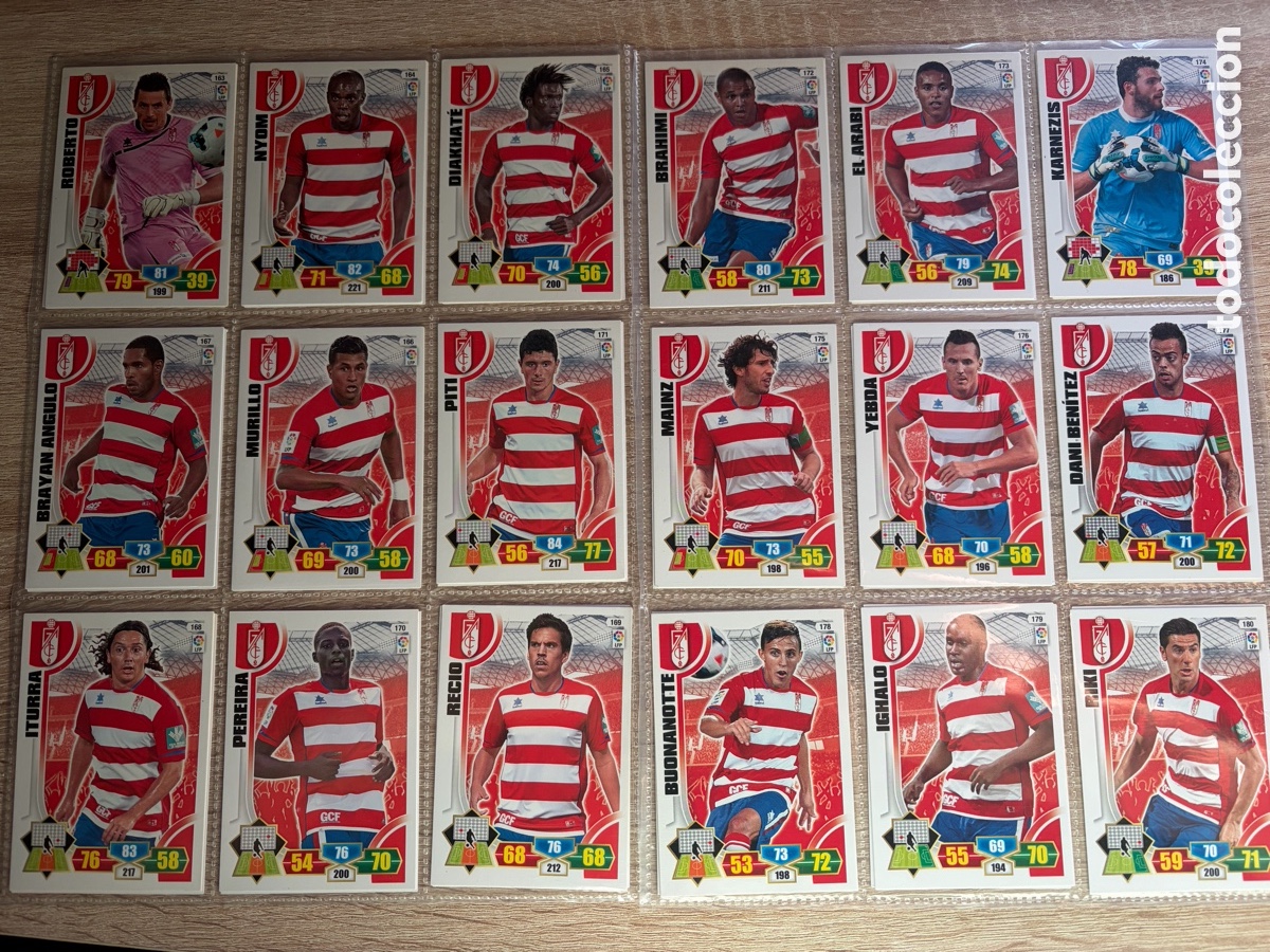 Cromos de f&uacute;tbol: GRANADA CF SET COMPLETO ADRENALYN XL 2013 2014 13 14 PANINI