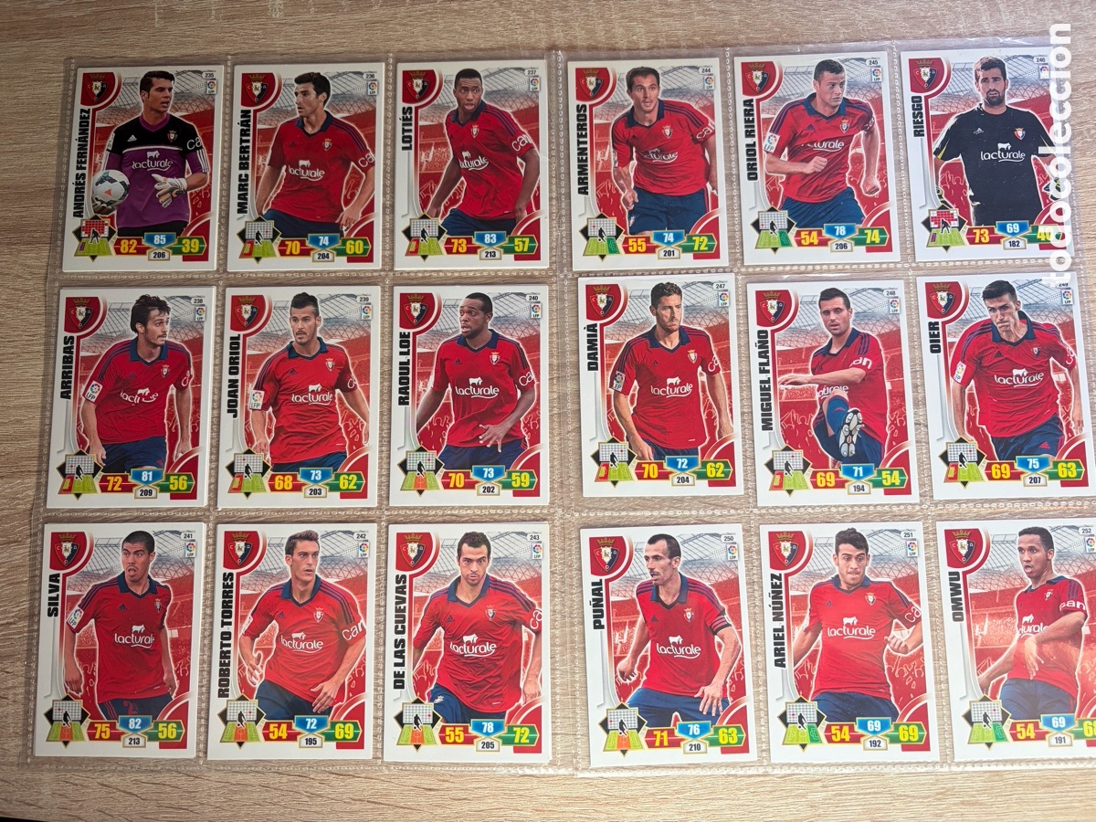 Cromos de f&uacute;tbol: CA OSASUNA SET COMPLETO ADRENALYN XL 2013 2014 13 14 PANINI