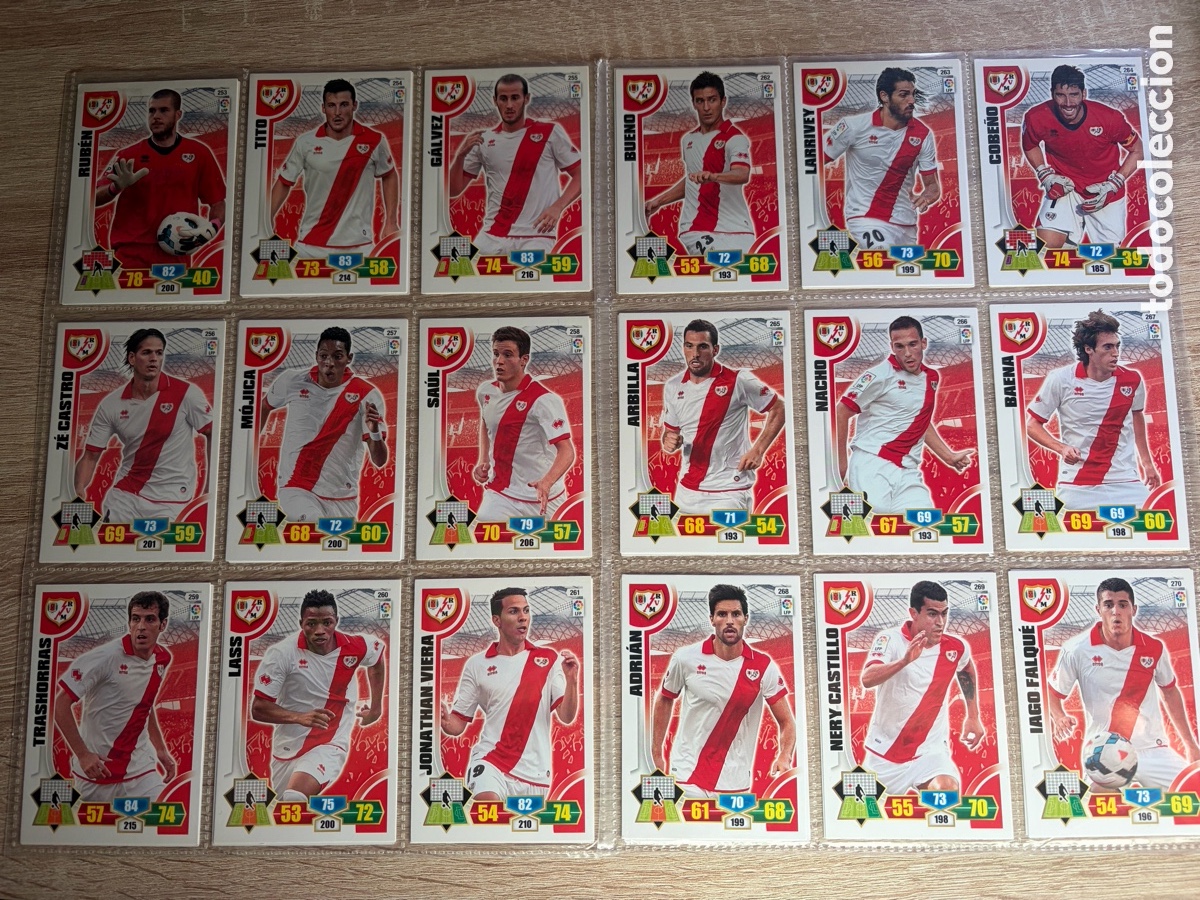 Cromos de f&uacute;tbol: RAYO VALLECANO SET COMPLETO ADRENALYN XL 2013 2014 13 14 PANINI