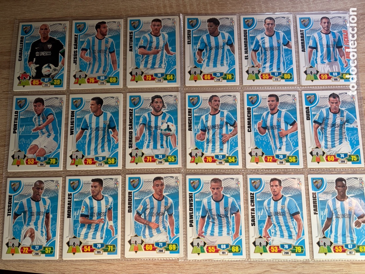 Cromos de f&uacute;tbol: M&Aacute;LAGA CF SET CASI COMPLETO ADRENALYN XL 2013 2014 13 14 PANINI