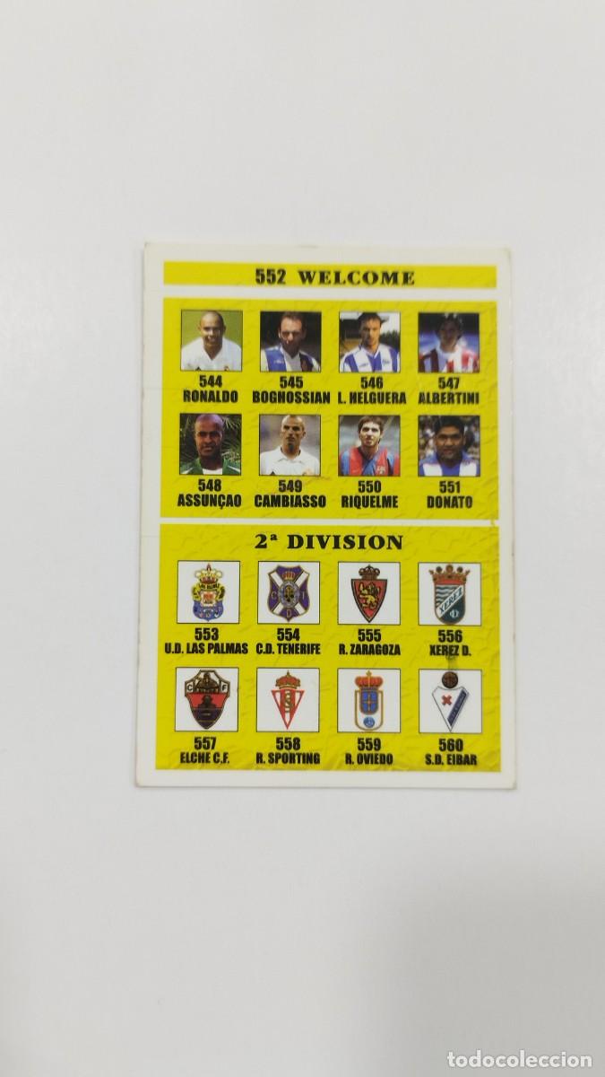 Fu&szlig;ball-Sticker: LAS FICHAS DE LA LIGA 2003 - INDICE (WELCOME Y 2&ordf; DIVISION)
