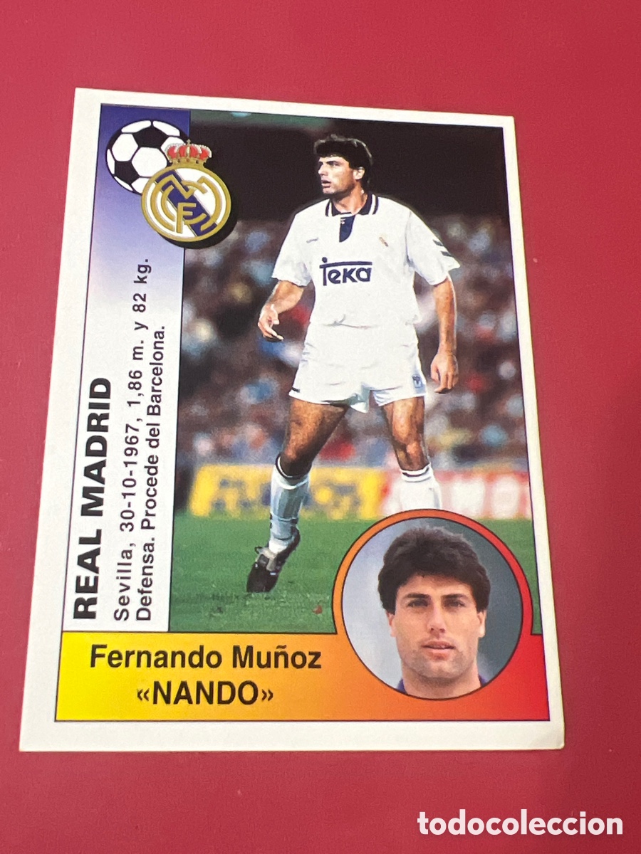 Football Stickers: C1605. NANDO REAL MADRID n&ordm; 183 PANINI LIGA 94 95 CROMO SIN PEGAR NUNCA PEGADO
