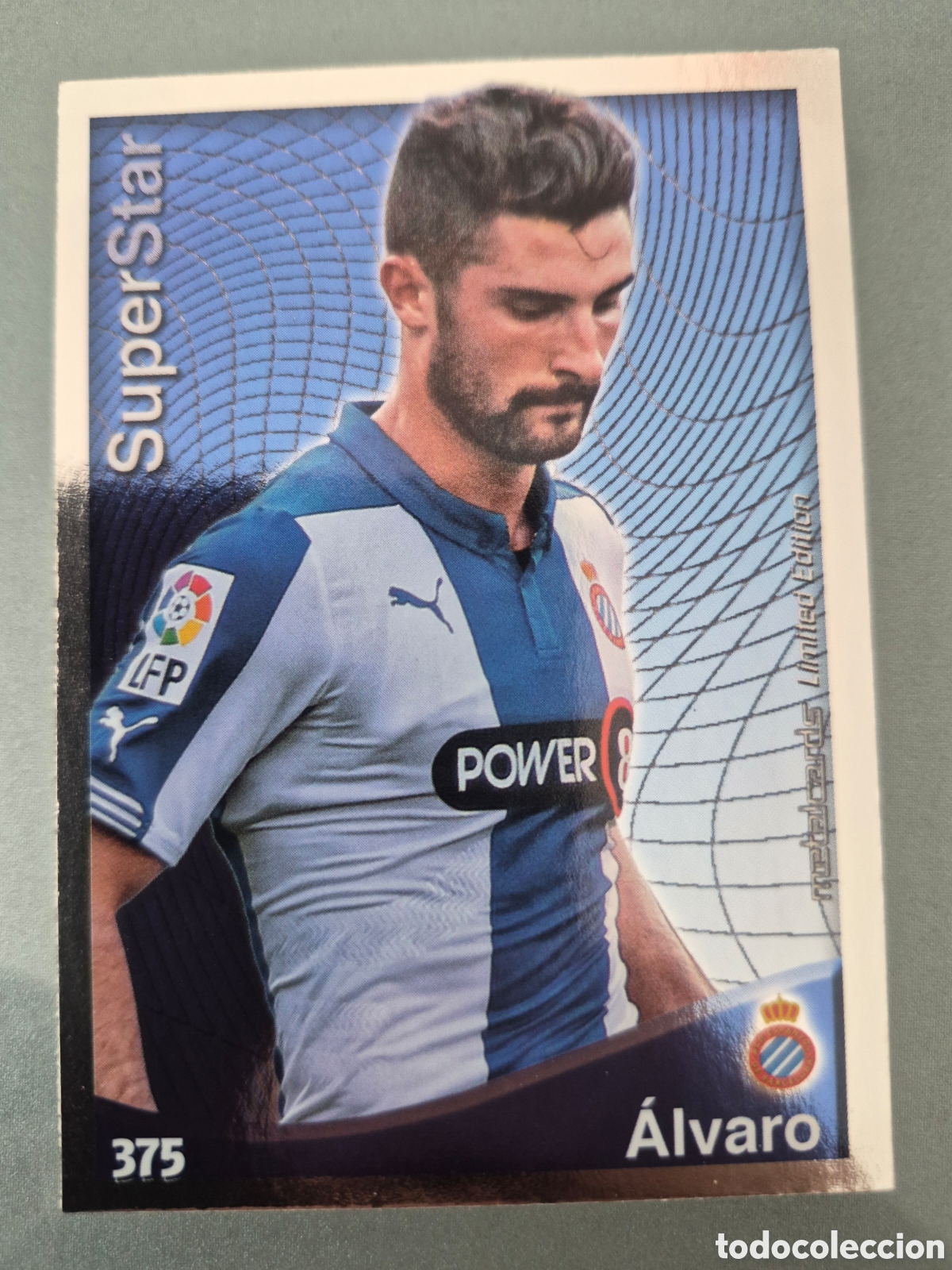 Football Stickers: Mundicromo 2014 2015 #375 Alvaro Super Star Brillo Liso