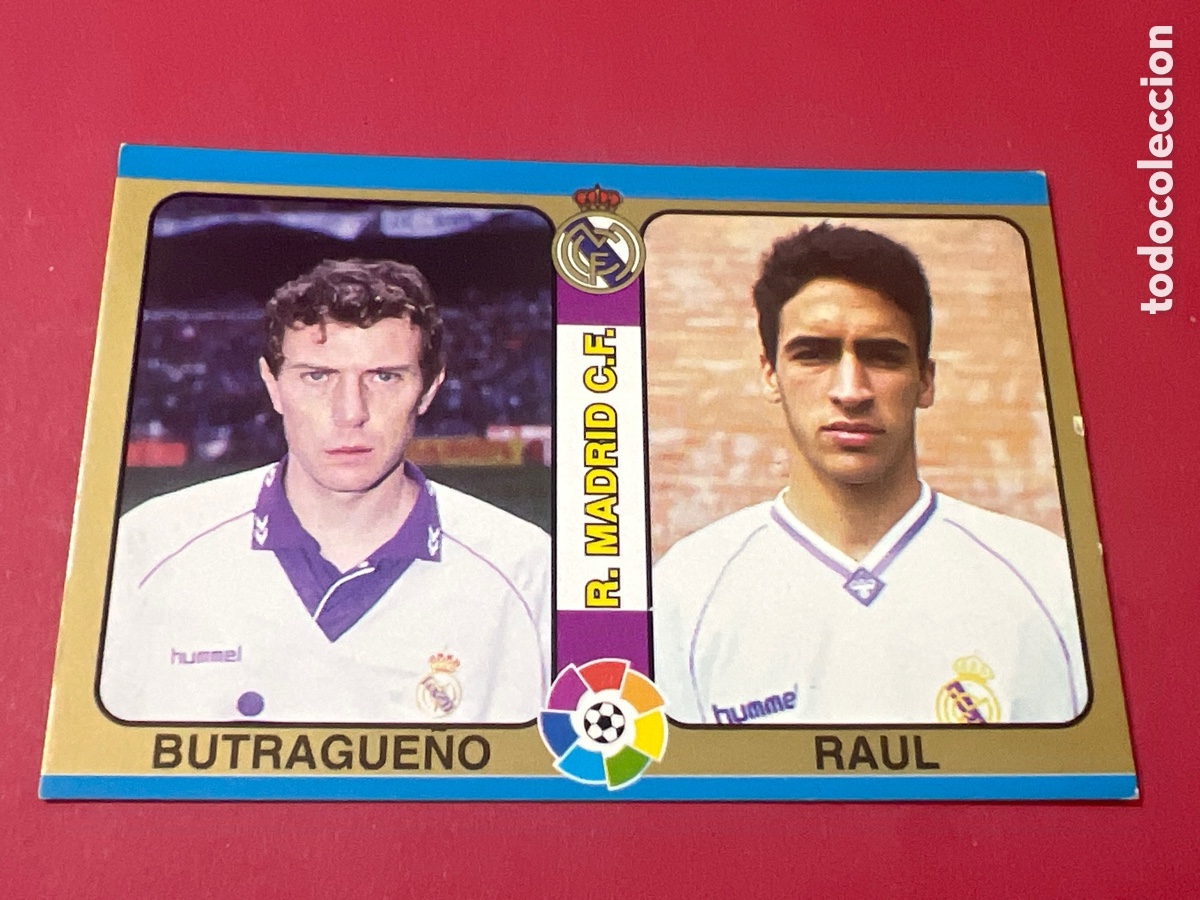 Cromos de f&uacute;tbol: C1617. Mundicromo Liga Futbol 94 95 1994 1995 Butrague&ntilde;o - Raul Rookie n&ordm; 34 Real Madrid
