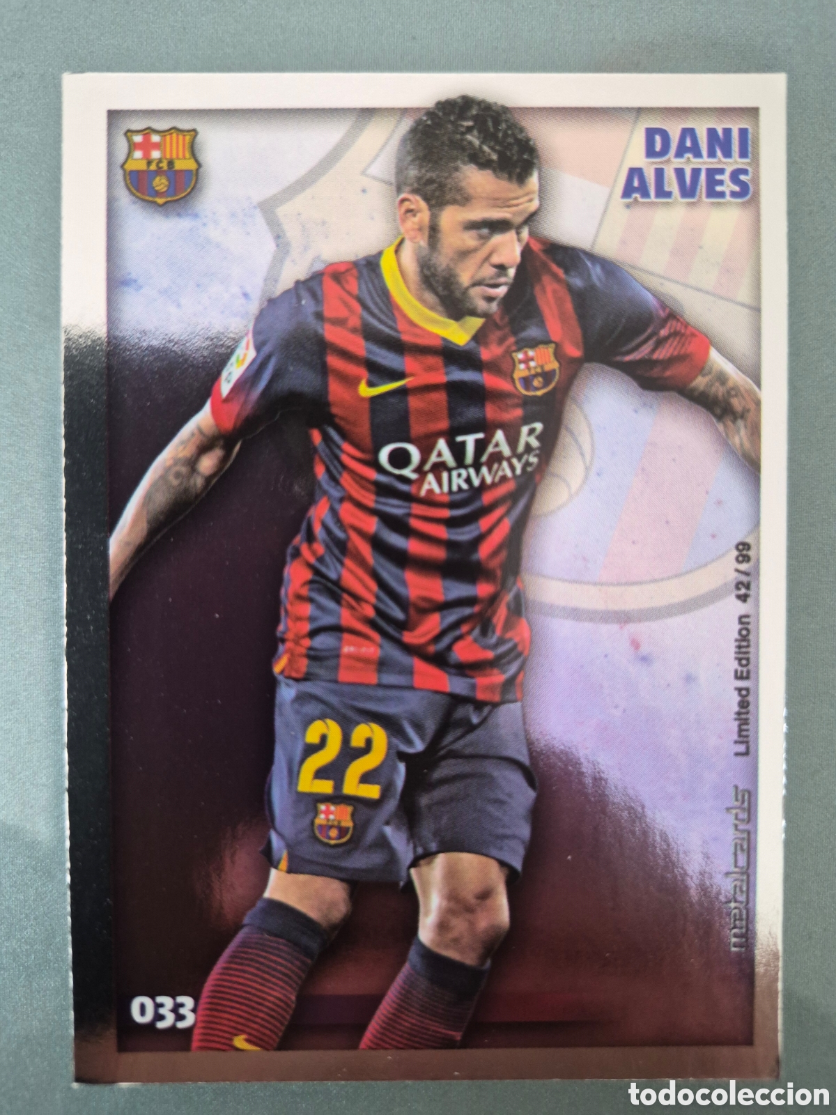 Cromos de f&uacute;tbol: Mundicromo 2014 2015 #33 Dani Alves Metalcards