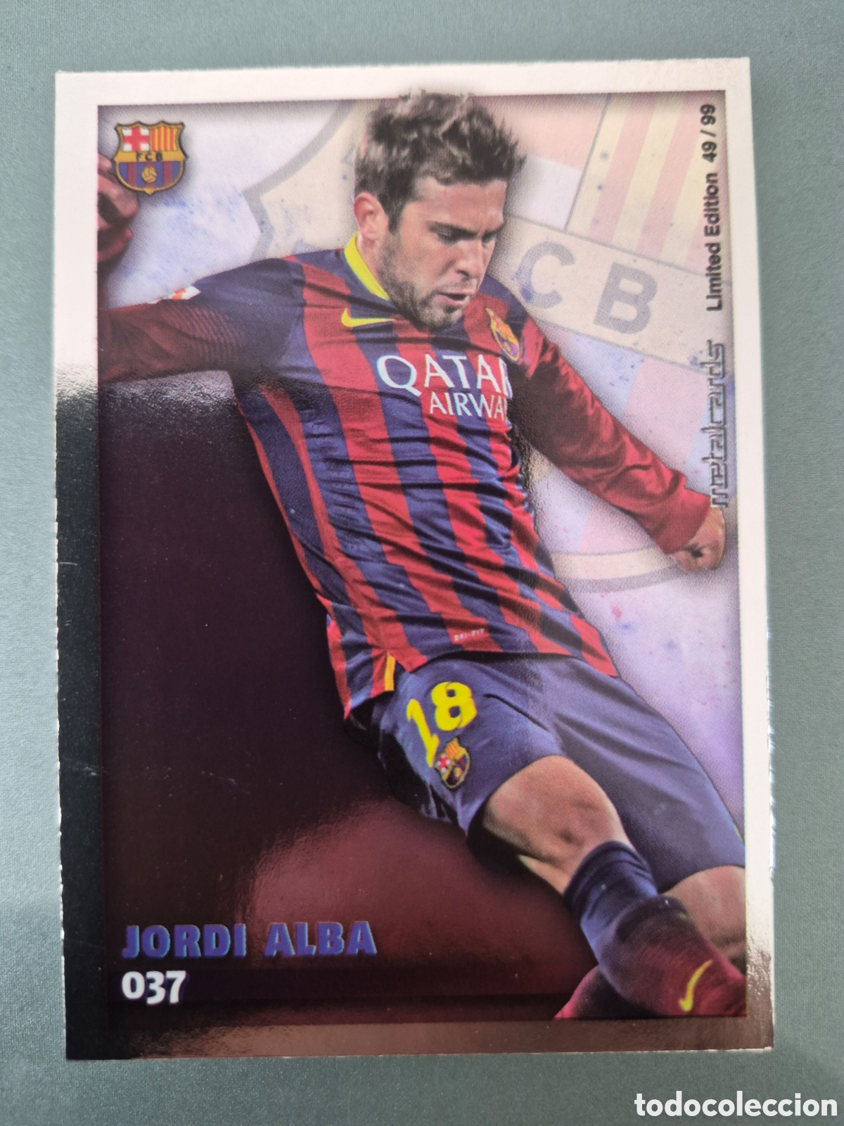 Cromos de f&uacute;tbol: Mundicromo 2014 2015 #37 Jordi Alba Metalcards