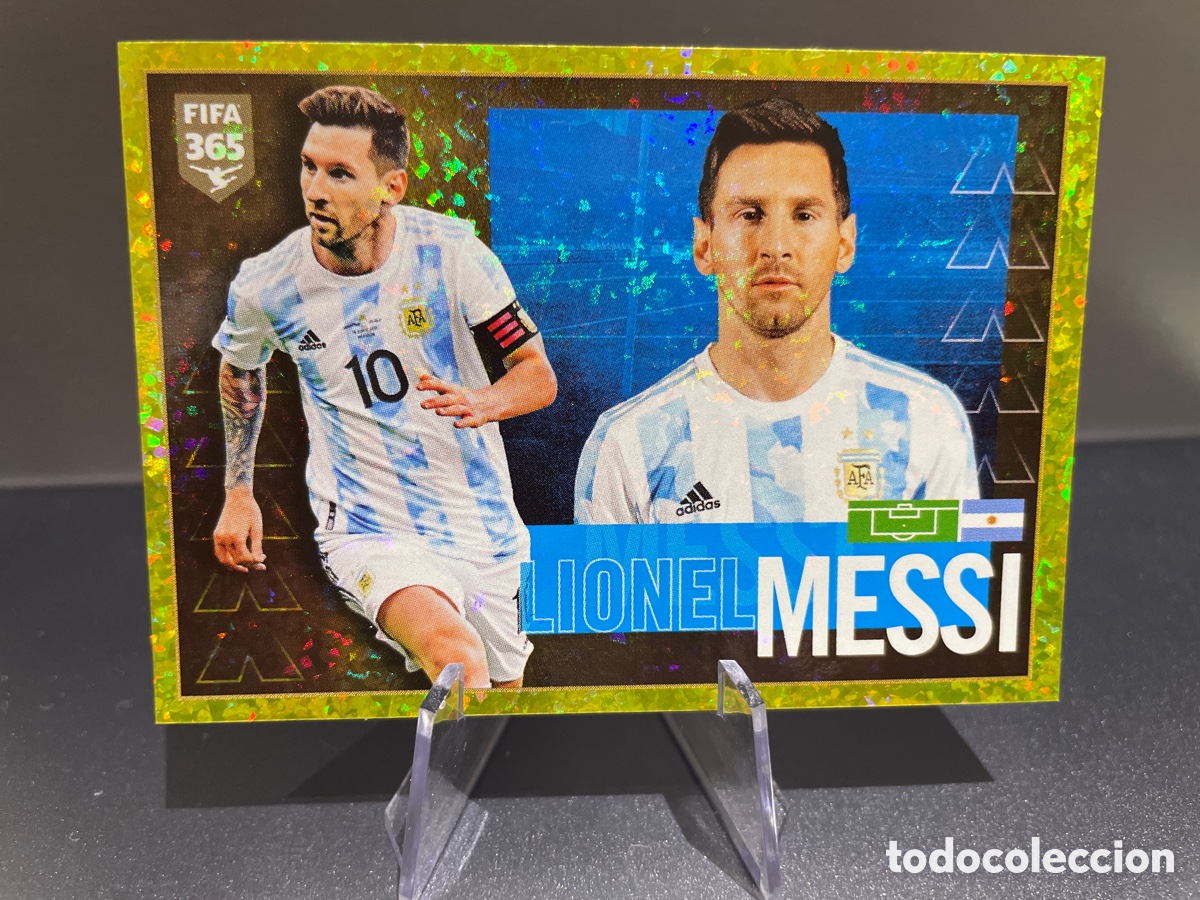 Cartes &agrave; collectionner de Football: Lionel Messi 341 the Golden World of Football Panini FIFA 365 2021-22 Argentina