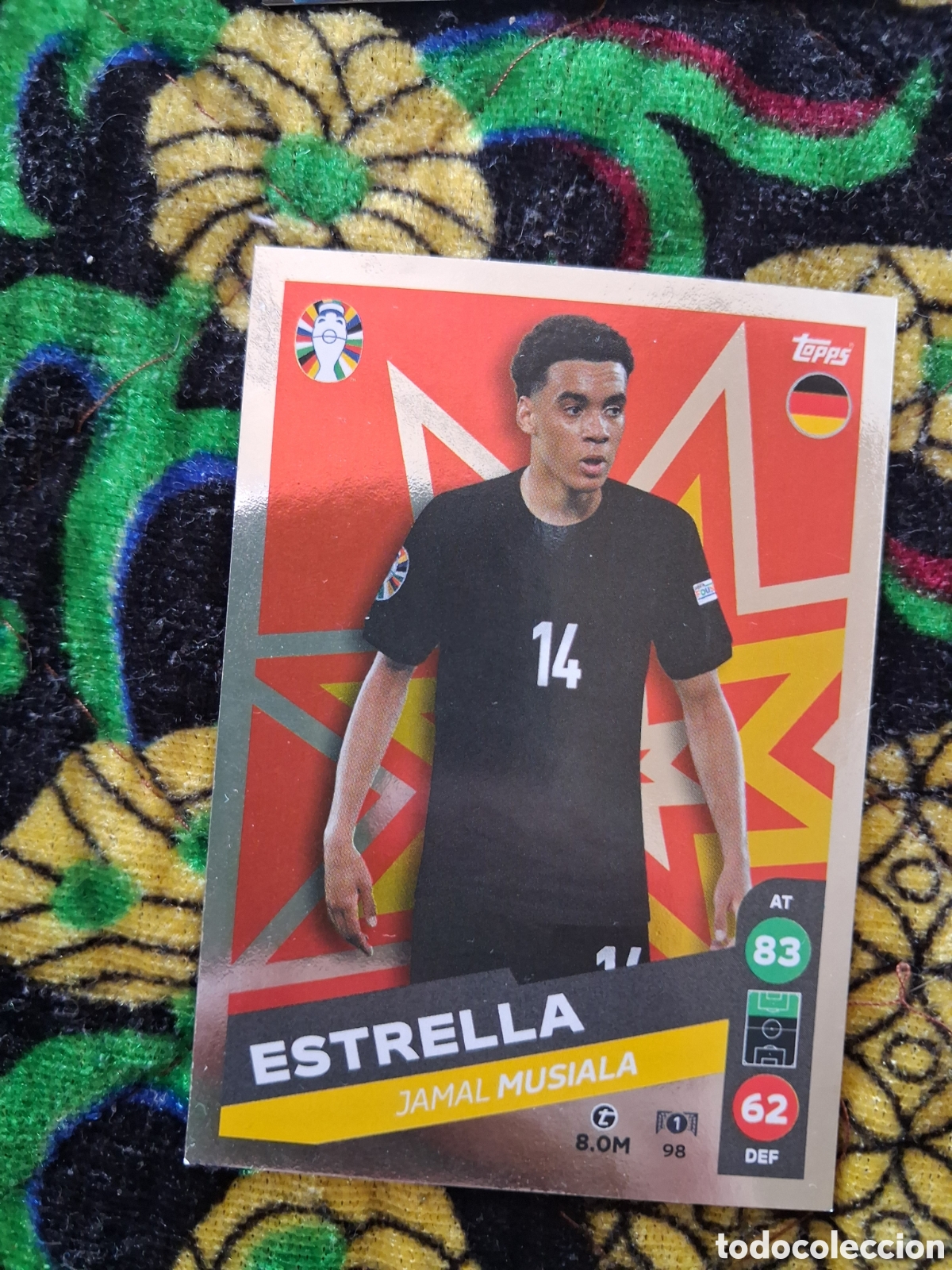 Cromos de f&uacute;tbol: Euro2024 Germany Alemania Topps N&ordm; 98 Jamal Musiala Estrella