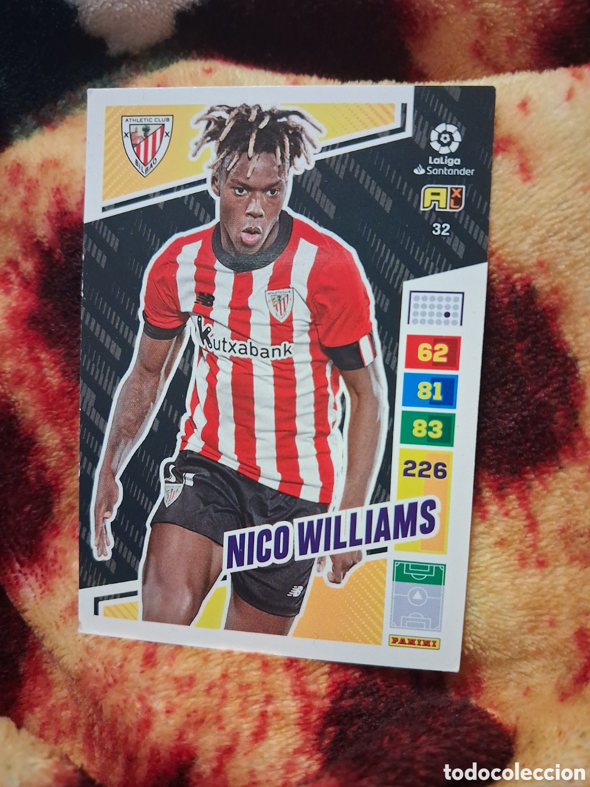Cromos de f&uacute;tbol: ADRENALYN XL 2022-2023 (N&ordm; 32 NICO WILLIAMS - ATH. C. BILBAO)