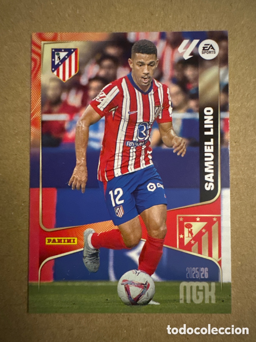 Cromos de f&uacute;tbol: # 68 Samuel Lino Atl&eacute;tico de Madrid Megacracks 25 26 2025 2026 MGK