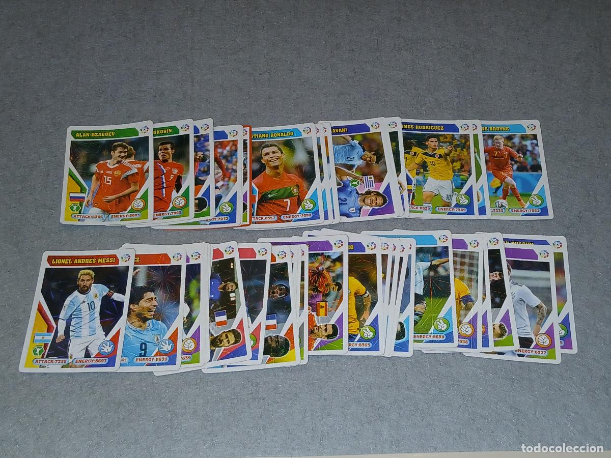 Football Stickers: Lote Mundial 2018. Cromos chinos, 40 tarjetas diferentes (Messi, Cristiano, Neymar, Kross)