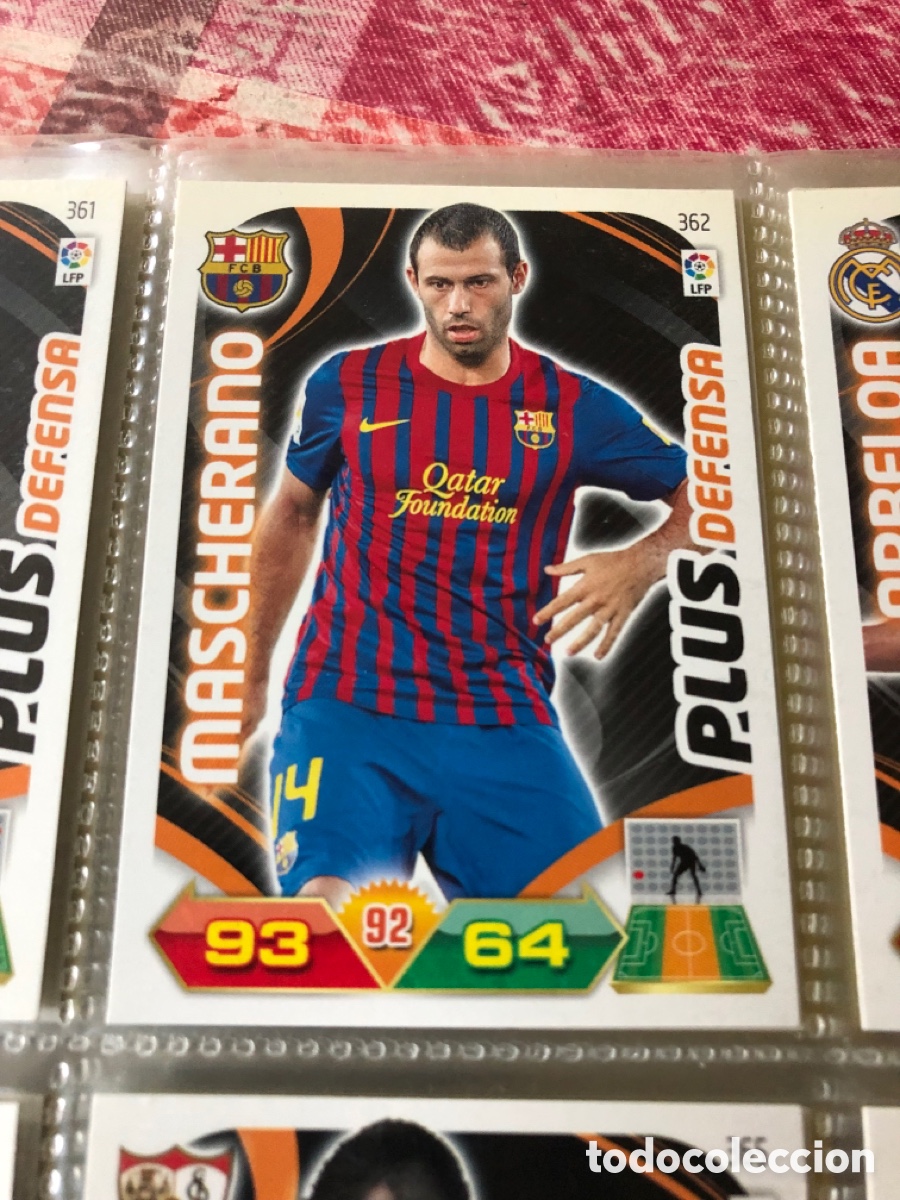 Cromos de f&uacute;tbol: MASCHERANO 362 BARCELONA ADRENALYN 2011 2012 CROMO FUTBOL 11 12 - A111 PG325 PLUS DEFENSA