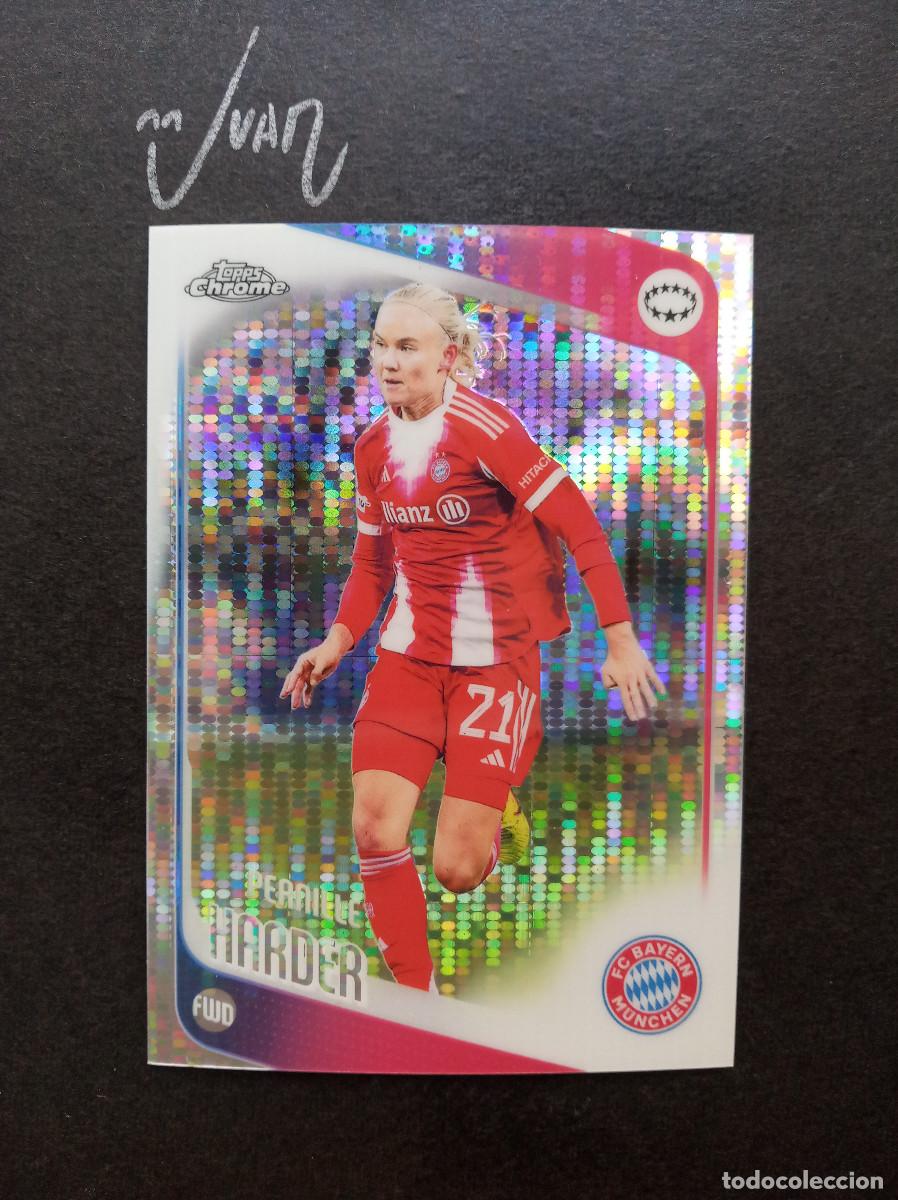 Figurine di Calcio: N&ordm; 45 PULSAR PERNILLE HARDER BAYER MUNICH DINAMARCA ⚽ TOPPS &reg; CHROME WOMEN CHAMPIONS 2025 2026 25 26