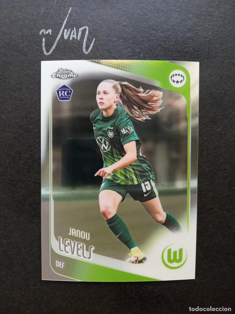 Fu&szlig;ball-Sticker: N&ordm; 27 ROOKIE JANOU LEVELS VFL WOLFSBURG ⚽ TOPPS &reg; CHROME WOMEN CHAMPIONS 2025 2026 25 26 NUEVO
