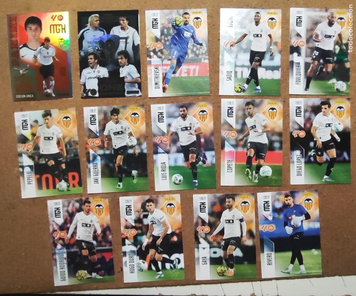 Cromos de f&uacute;tbol: MECAGRACKS 26/27 LOTE 14 CARTAS DEL VALENCIA CON ESPECIALES # PANINI