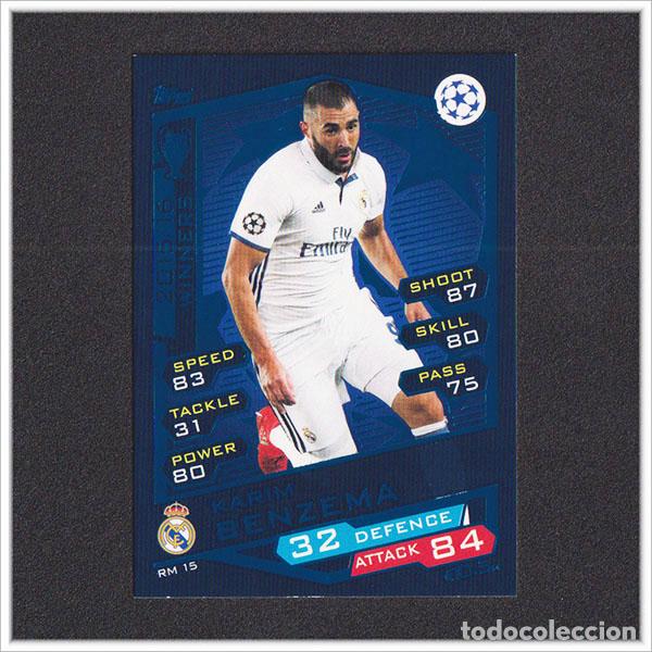 Cromos de f&uacute;tbol: TOPPS MATCH ATTAX CHAMPIONS LEAGUE 2016 2017 16 17 BENZEMA 15 REAL MADRID UEFA CARD