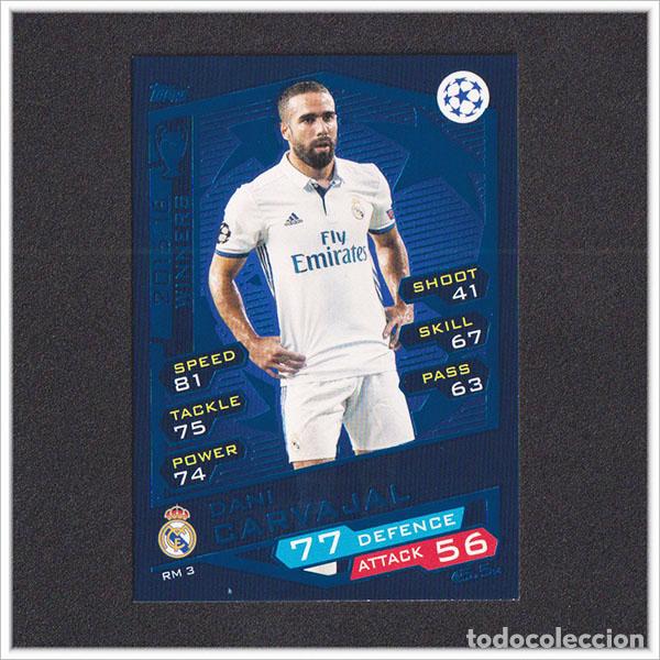 Cromos de f&uacute;tbol: TOPPS MATCH ATTAX CHAMPIONS LEAGUE 2016 2017 16 17 CARVAJAL 3 REAL MADRID COLECCI&Oacute;N UEFA CARD