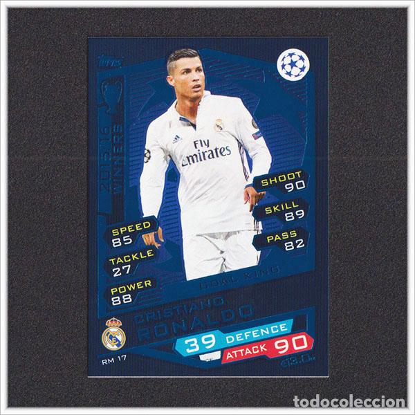 Cromos de f&uacute;tbol: TOPPS MATCH ATTAX CHAMPIONS LEAGUE 2016 2017 16 17 CRISTIANO RONALDO 17 REAL MADRID UEFA CARD