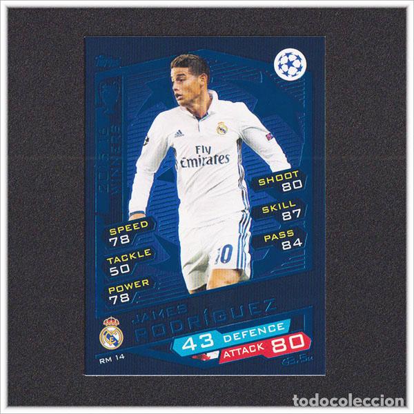 Cromos de f&uacute;tbol: TOPPS MATCH ATTAX CHAMPIONS LEAGUE 2016 2017 16 17 JAMES RODRIGUEZ 14 REAL MADRID UEFA CARD