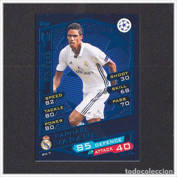 Cromos de f&uacute;tbol: TOPPS MATCH ATTAX CHAMPIONS LEAGUE 2016 2017 16 17 VARANE 7 REAL MADRID UEFA CARD COLECCI&Oacute;N