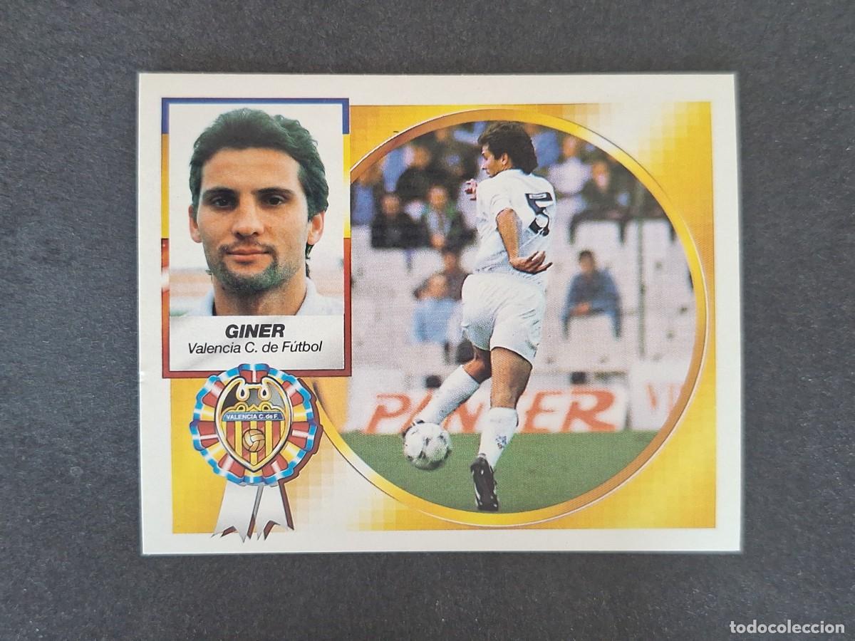 Cromos de f&uacute;tbol: L5 GINER VALENCIA C. F. LIGA ESTE 1994 1995 94 95 NUNCA PEGADO SIN PEGAR