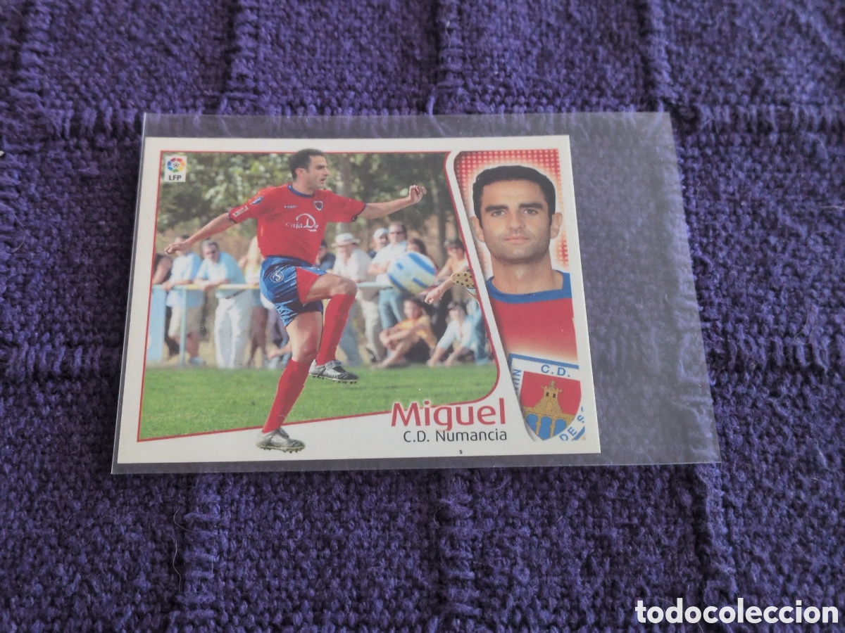 Fu&szlig;ball-Sticker: EDICIONES ESTE 2004-2005 FICHAJE N&ordm;46 MIGUEL (NUMANCIA) NUNCA PEGADO. NUEVO