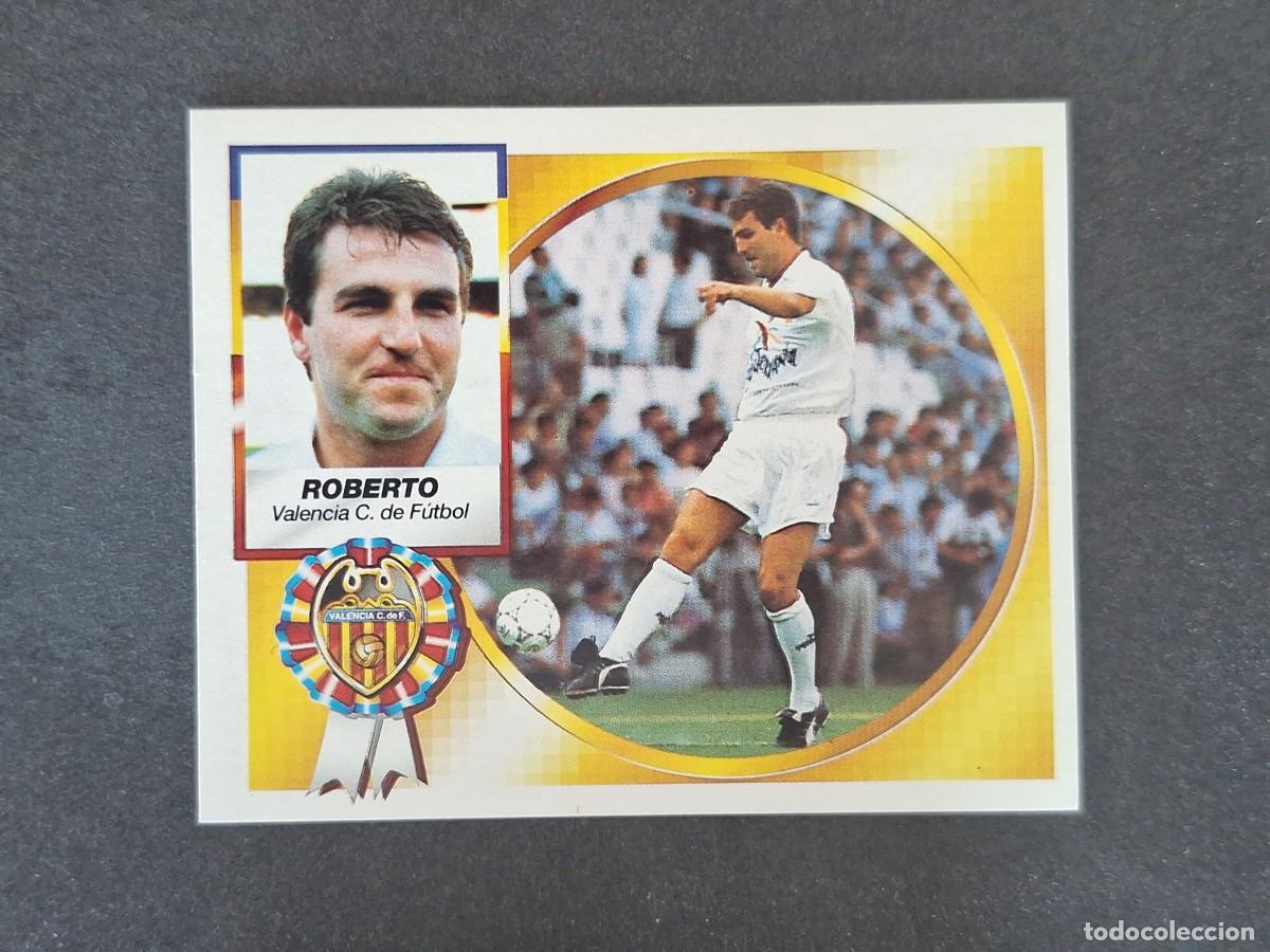 Fu&szlig;ball-Sticker: L5 ROBERTO VALENCIA C. F. LIGA ESTE 1994 1995 94 95 NUNCA PEGADO SIN PEGAR
