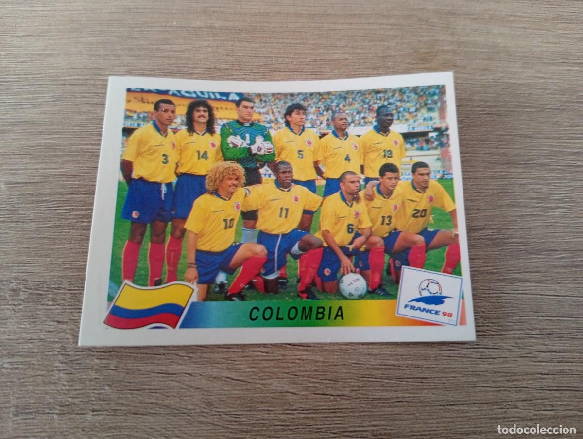 Cromos de f&uacute;tbol: ALINEACION COLOMBIA 445 PANINI FRANCIA 1998 98 SIN PEGAR NUNCA PEGADO